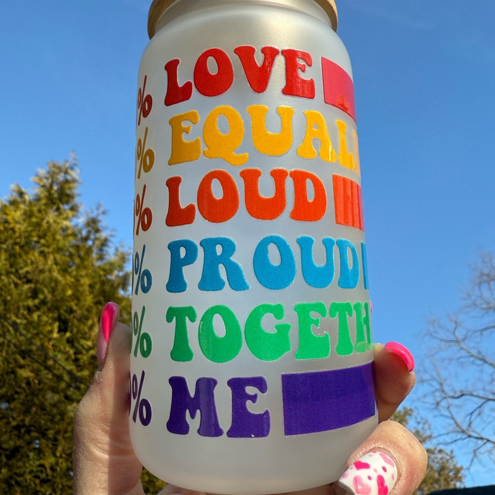 Colorful Pride Glass Jar